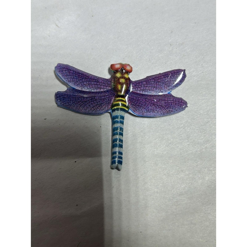 Vintage Tin Purple Dragonfly Brooch Jewelry Fashion Costume Bug